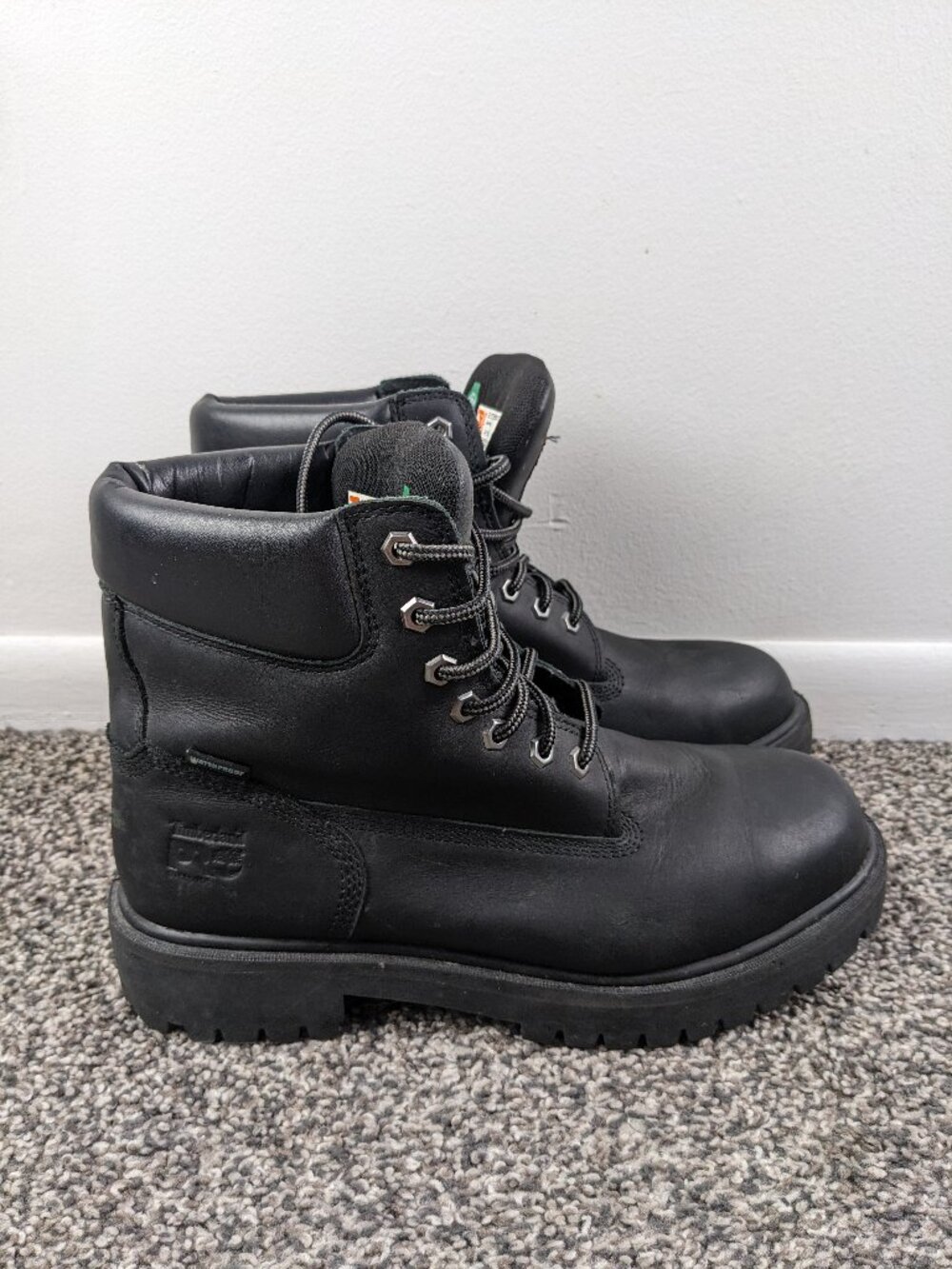 Timberland PRO Men's 26038 Direct Attach 6" Steel Toe Boot Black 9.5 W Wide